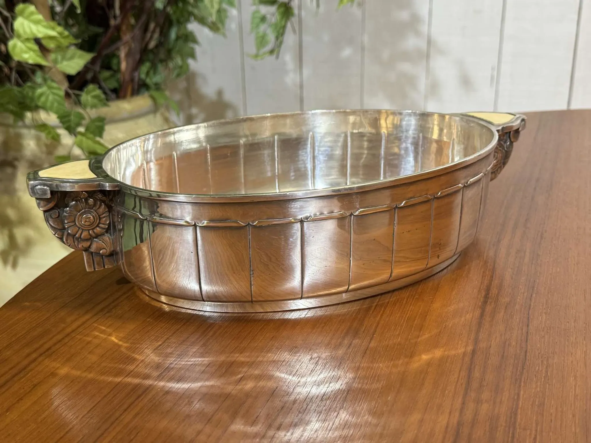 Silver-plated metal jardinière from the Art Deco period - Saglier Frères