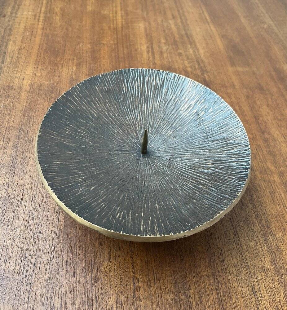 Brutalist Bronze Candle Holder Mid-Century, 1960s