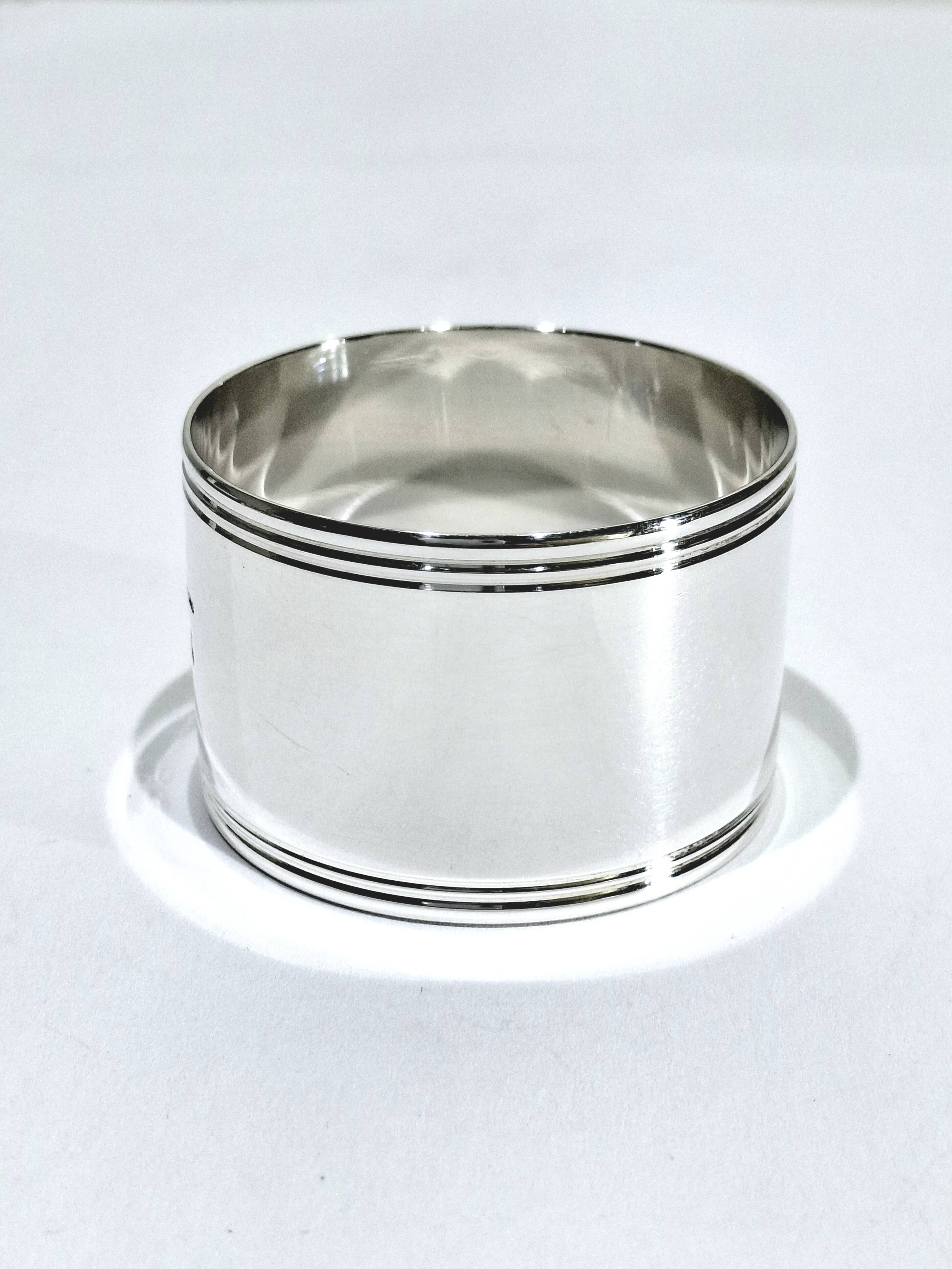 Christofle - silver napkin ring cluny model “cb”