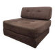 Fauteuil vintage marron côtelé / une place avec accent chromé