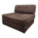 Fauteuil vintage marron côtelé / une place avec accent chromé