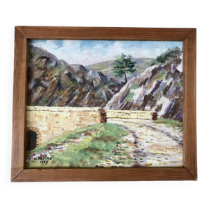 Tableau huile sur bois