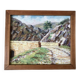 Oil painting on wood Janon valley landscape signed 1957