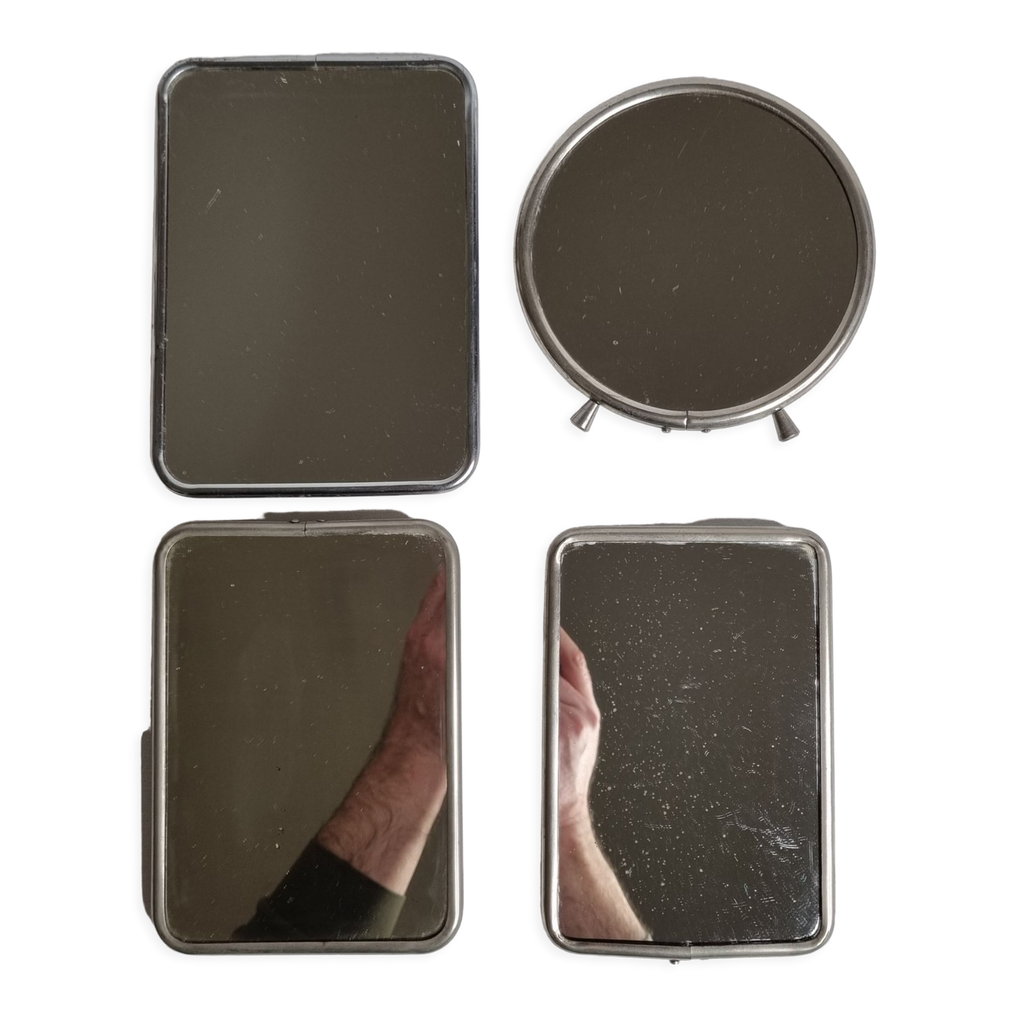 Set of four barber mirrors to be placed or hung