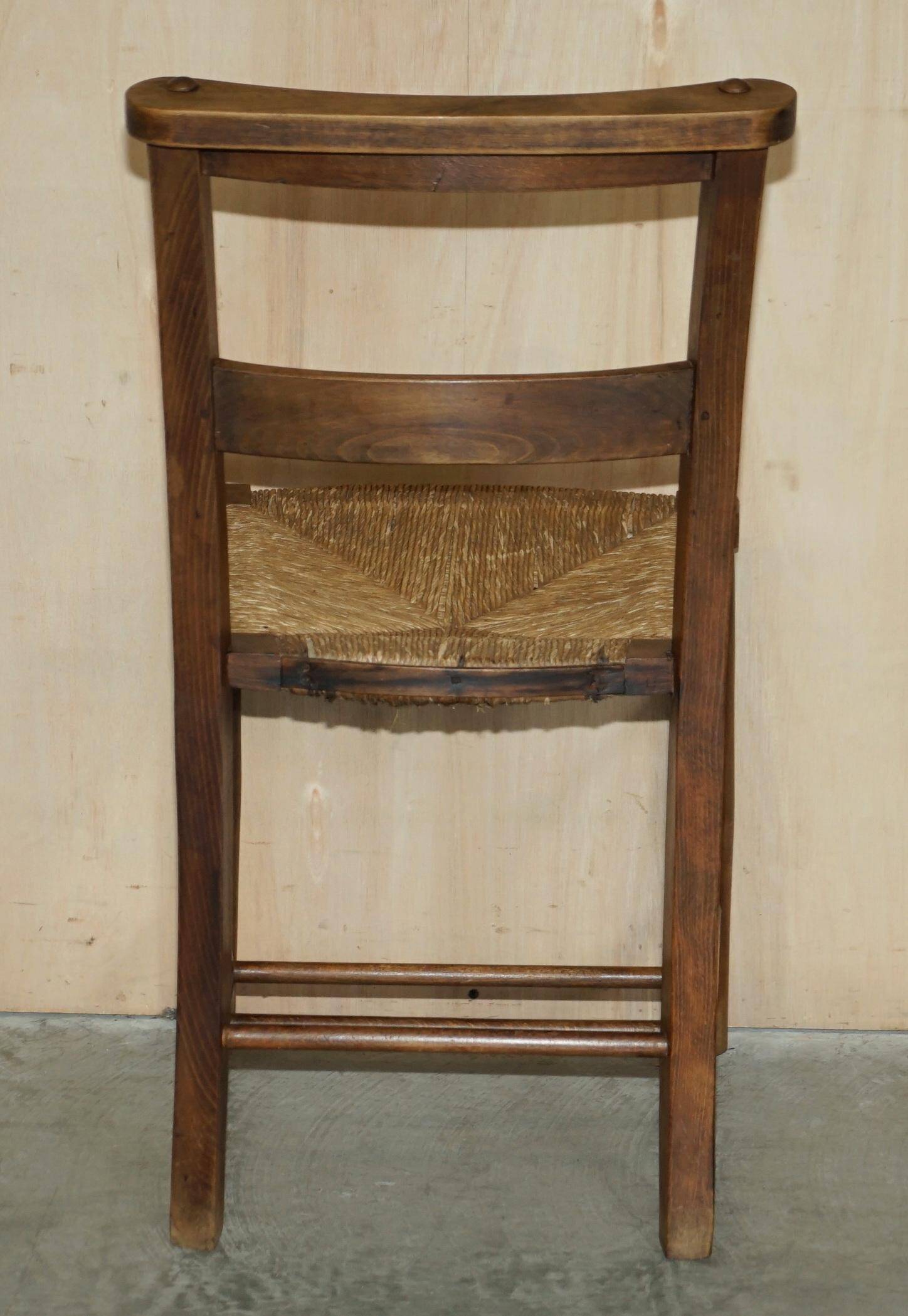Set of six Dutch oak chairs with woven straw seats, circa 1860.