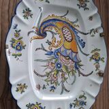 Grand plat 19e Corne abondance Keller Guerin Lunéville