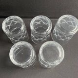 5 verres à whisky – Cristal taillé