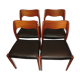 Suite de 4 chaises danoises en teck N.O.Moller N°71