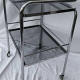 metal rolling dessert trolley: glass
