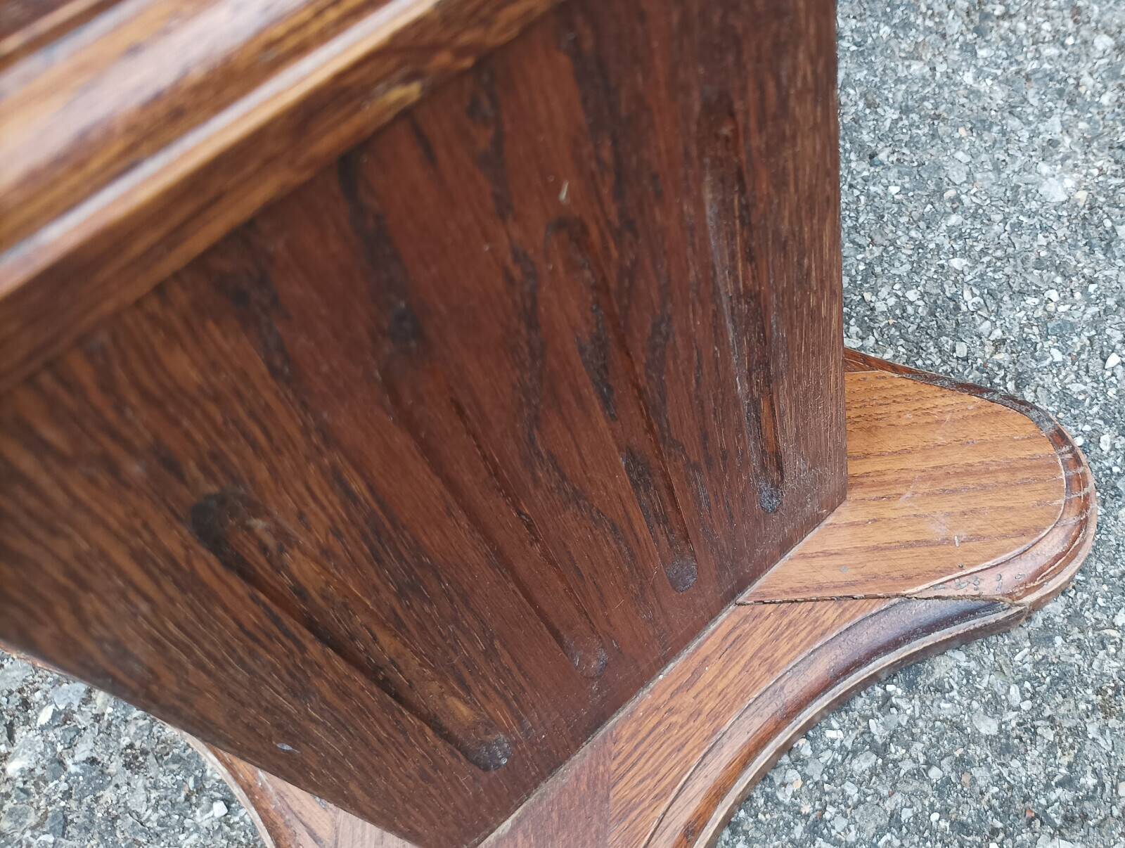 Carved oak stool