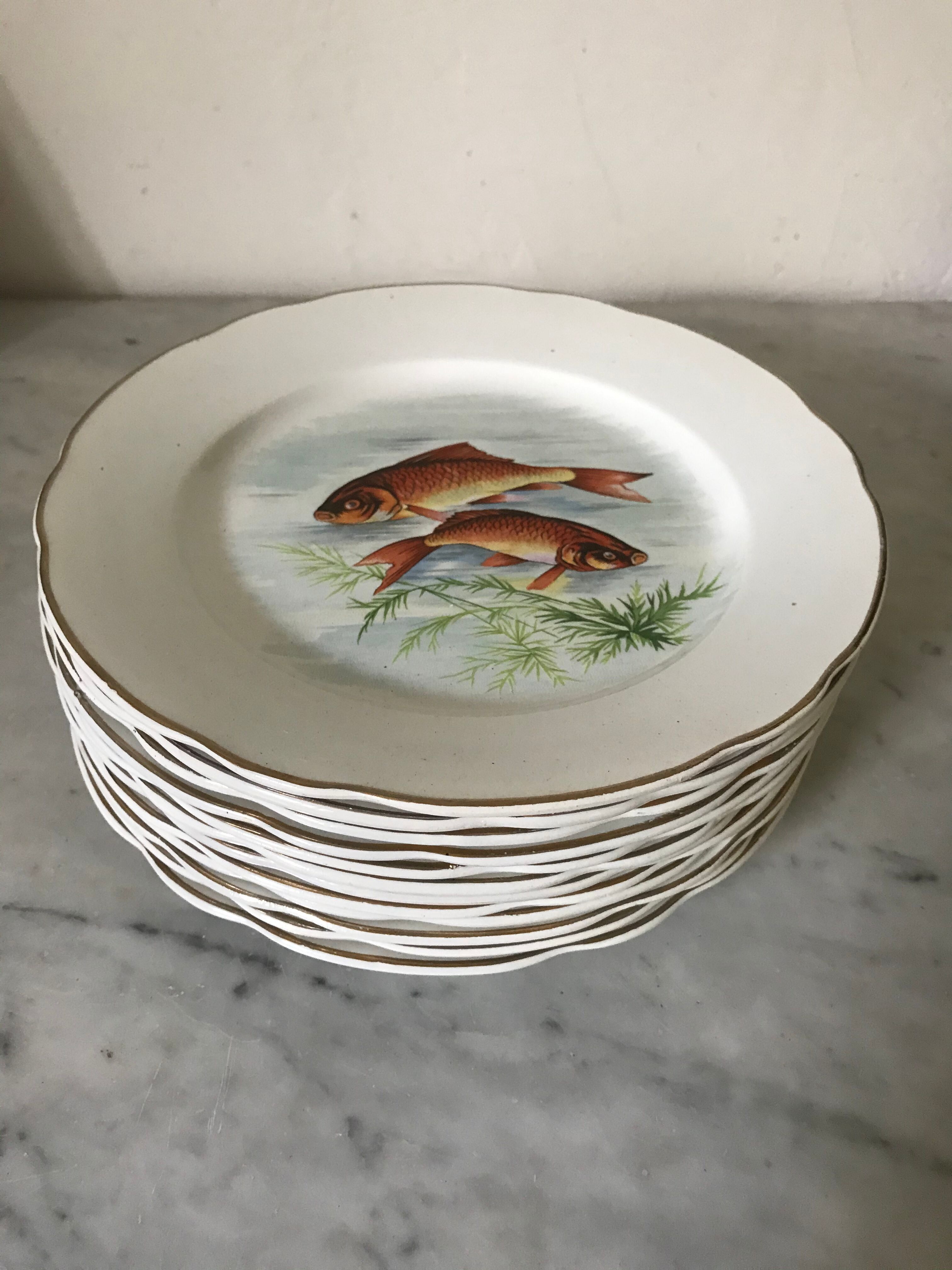12 Digoin plates - Sarreguemines