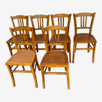 Set de 6 chaises bistrot vernies