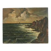Oil on wood signed