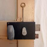 Old glazed door with its shutter