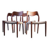 4 x dänische Stühle Niels O. Møller Teck Modèle 71