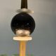 Venetian chandelier in white, black and green Murano glass sprinkled with gold, circa 1980