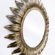 Midcentury French gold gilded leaf sunburst mirror