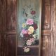 Large antique painting with roses – Oil on canvas from the 1900s – 40 x 102 cm – a large decorative format