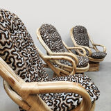 Vintage bamboo rocking lounge swivel tilt chairs Axel Enthoven