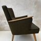 Pair of vintage wooden and fabric armchairs from the 1960s.
