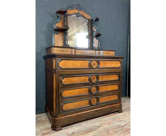Exceptional Napoleon III period chest of drawers in rosewood marquetry