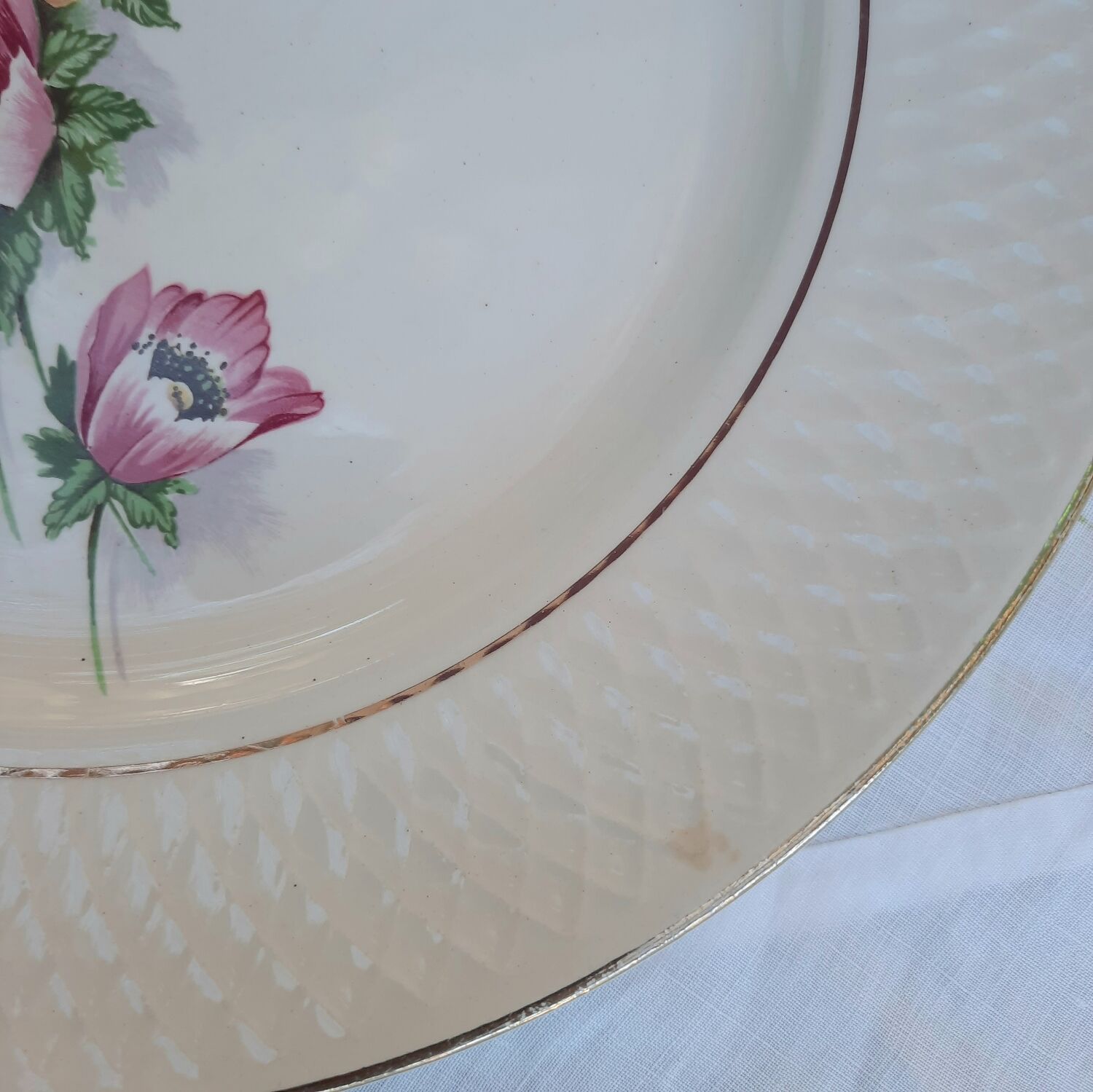 Old flat plates mismatched in earthenware