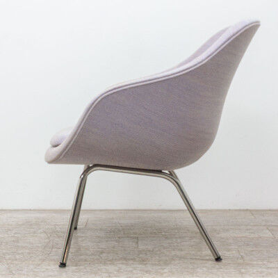 Fauteuil HAY AAL 82 en tissu mauve piètement chromé