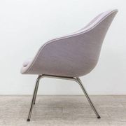 Fauteuil HAY AAL 82 en tissu mauve piètement chromé
