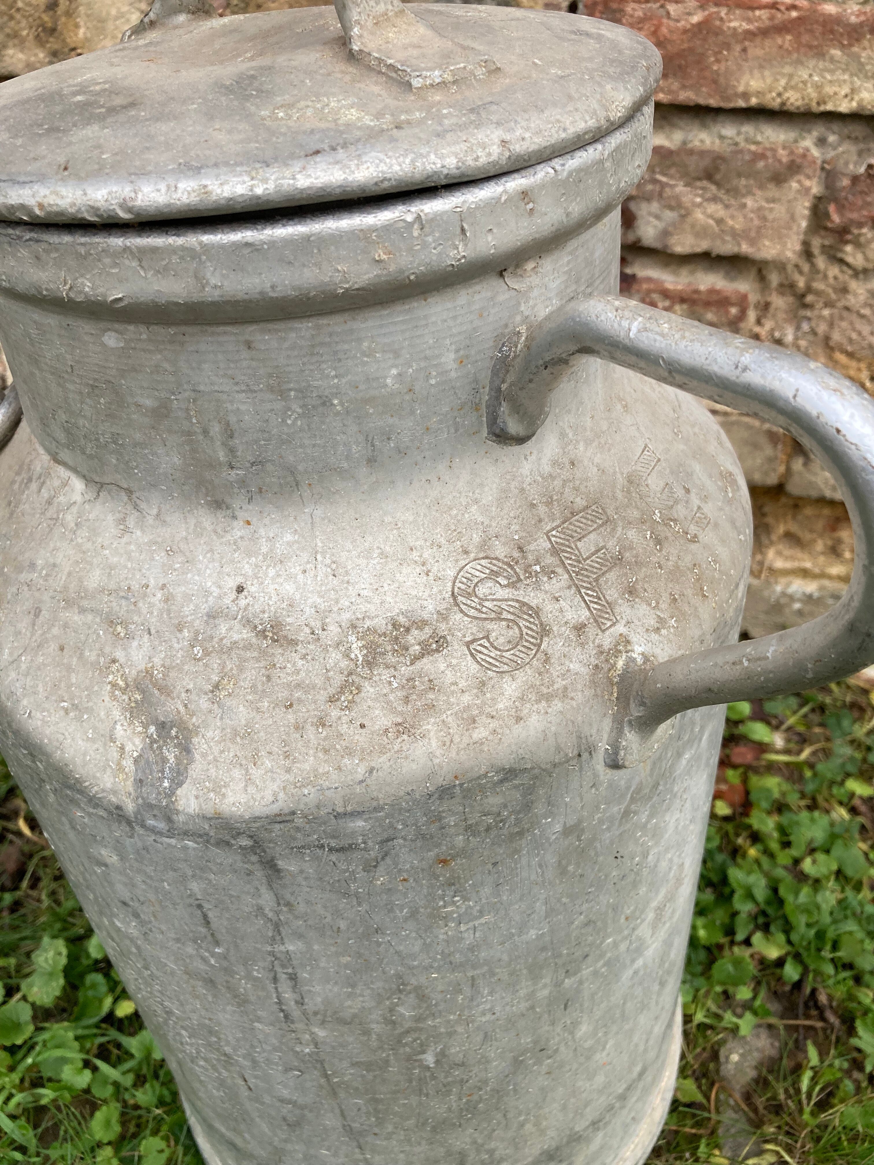 Farm milk jar aluminum canister