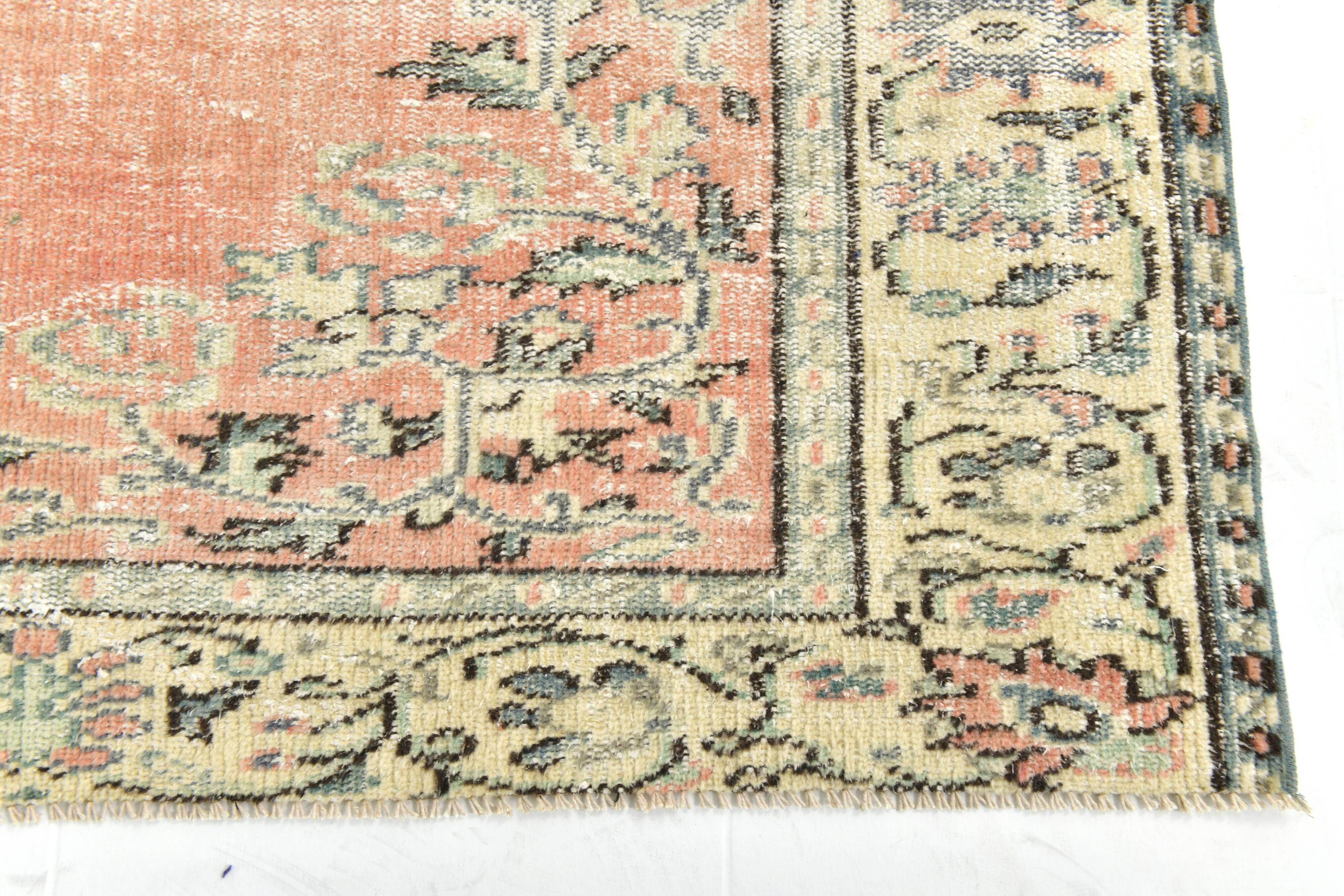 6x8 Peach Red & Cream Vintage Rug 194x252Cm SK 24649