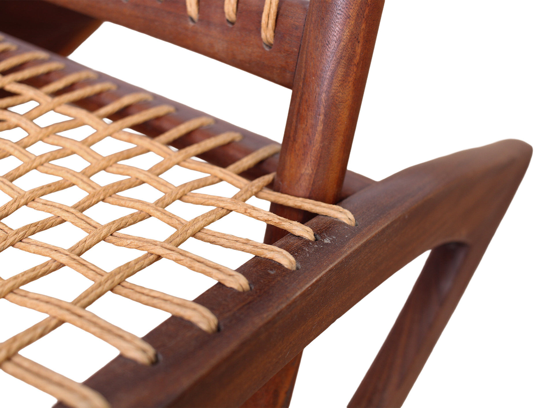 Rocking chair de style Fredrik Kayser des années 50 en teck.