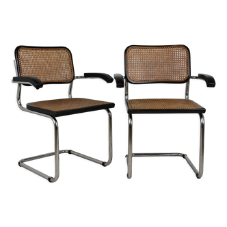 Pair of black armchairs