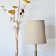 Bedside lamp in gold metal and linen lampshade
