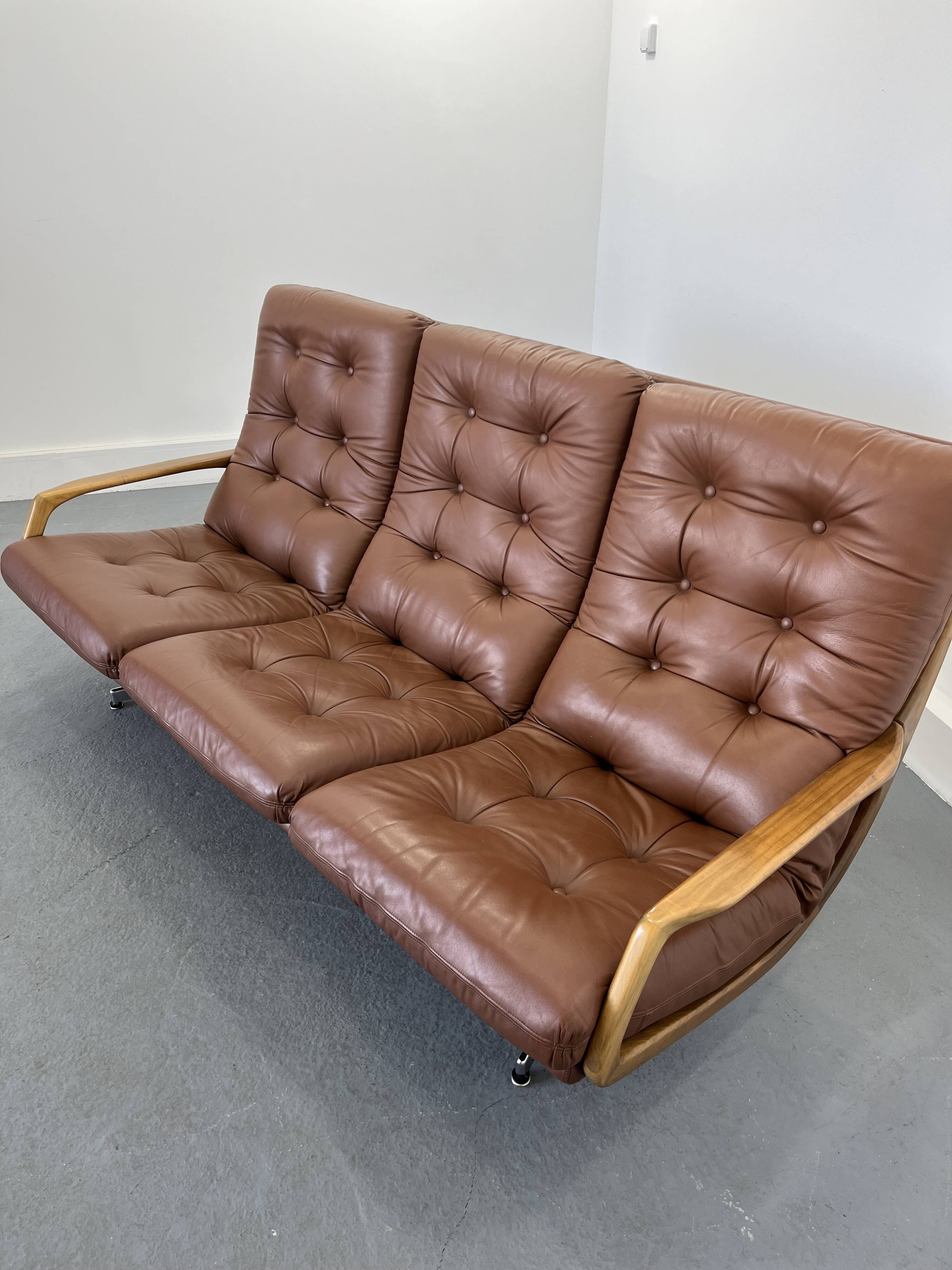 Vintage 3-seater sofa by Eugen Schmidt for Soloform, 1960 s