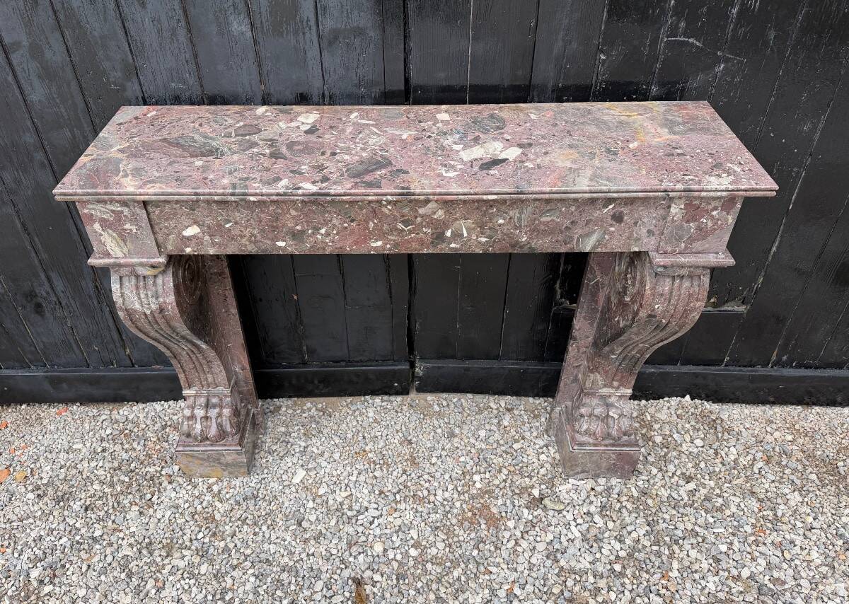 Cheminée Charles X en marbre de Waulsort, XIXème siècle