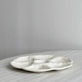 4 GIEN white barbotine shell plates