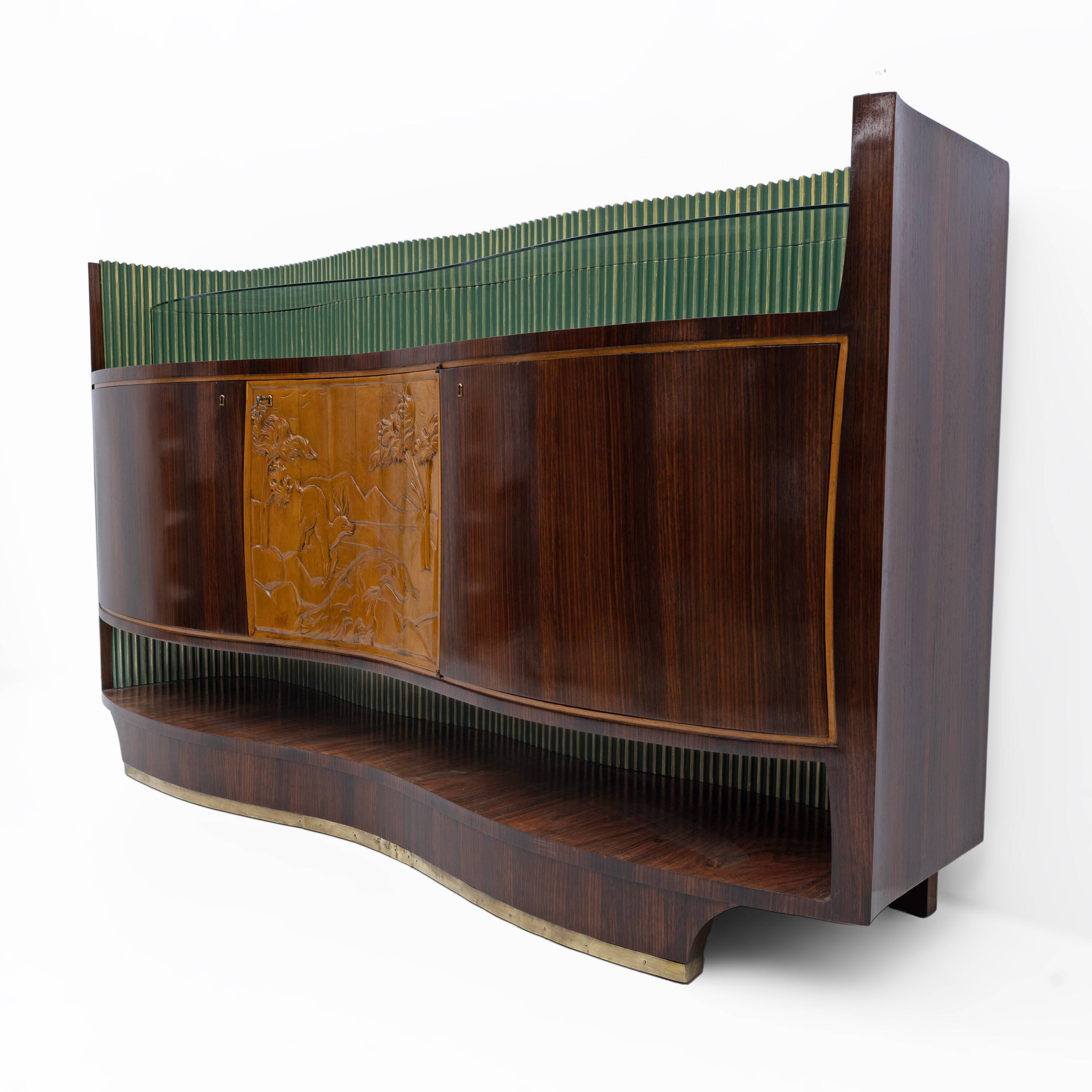 Vittorio Dassi Mid-Century Modern Italian Cabinet Bar, 1950s