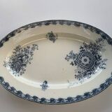 Large earthenware serving dish, cartridge model, sarreguemines, U & C, made in France, earthenware