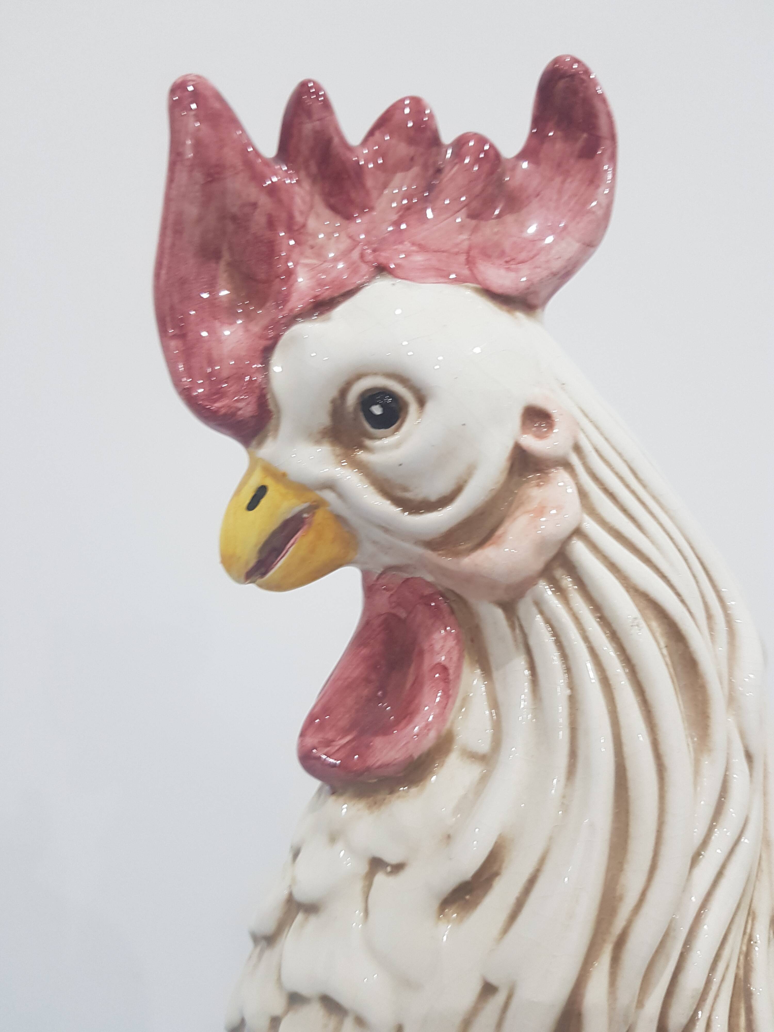A colorful figurine of a Rooster, Made in Italy