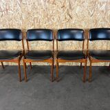 4 chaises en teck des années 70, chaise Erik Buch o.d. møbler Danemark