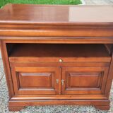 Tv cabinet 2 doors and 1 niche with Pull, in Cherry Solid Louis Philippe style.