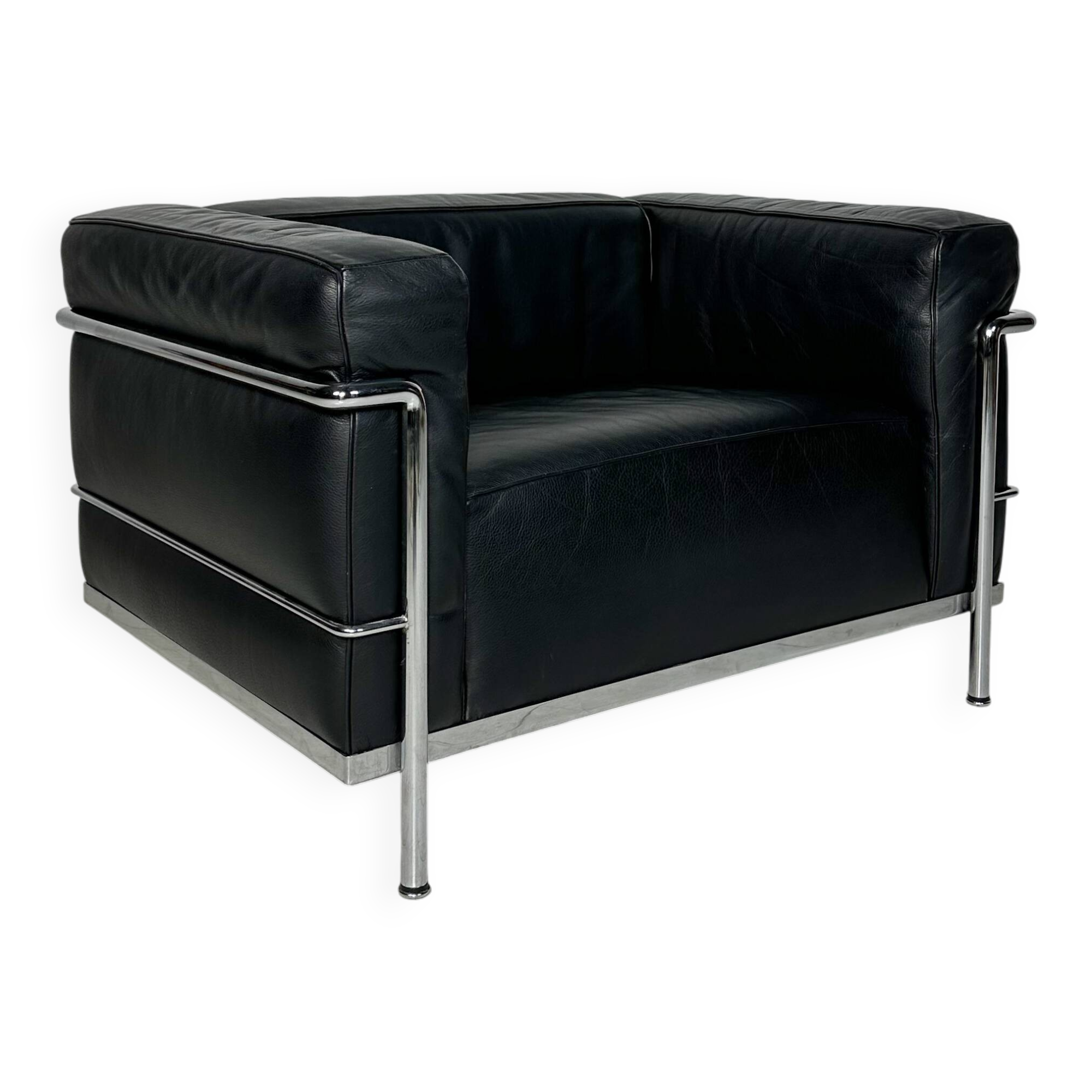 Fauteuil vintage en cuir lc3 par le corbusier & charlotte perriand - cassina