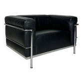 Vintage lc3 leather armchair by le corbusier & charlotte perriand - cassina