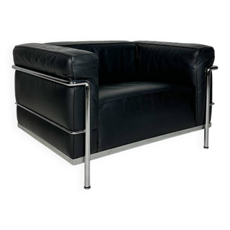 Vintage lc3 leather armchair by le corbusier & charlotte perriand - cassina