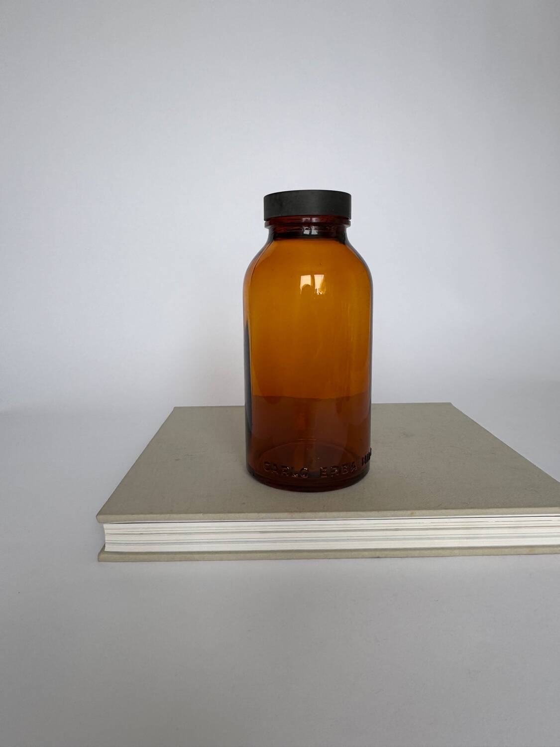 Vintage Mid Century Modern Glass Apothecary Bottle By Carlo Erba Milan