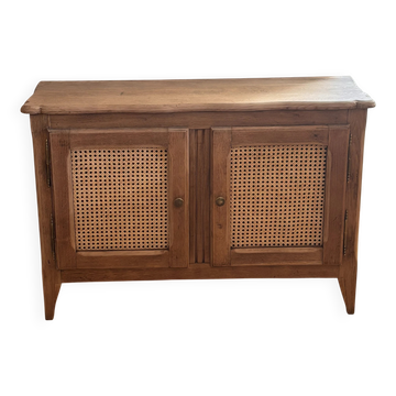 Old solid oak TV cabinet with cane - entrance cabinet