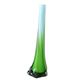 Vase solifleur en verre torsadé de Murano avec effet ombré vert à bleu pâle