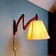 Scandinavian wall lamp scissors in teak, 1960s.