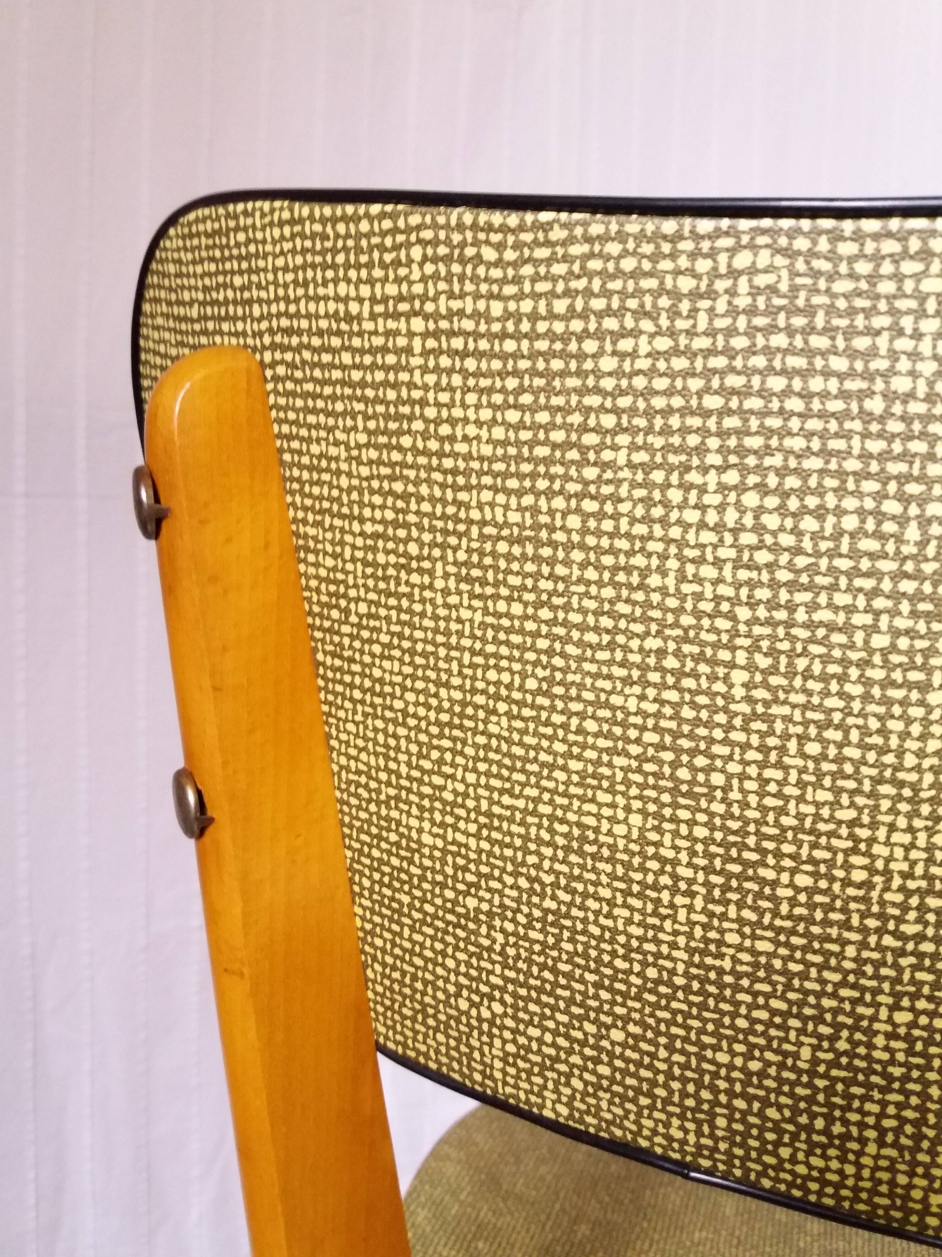 Wood and vinyl chair from the 50s/60s