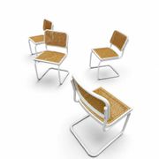 4 x cantilever white Cesca chair by Marcel Breuer B32 model / Bauhaus 1970s / made in Italy